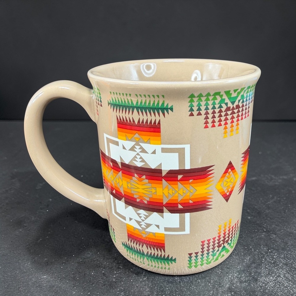 Pendleton Chief Joseph Coffee Mug‎ Tan Southwestern Geometric Ceramic Cup Mug